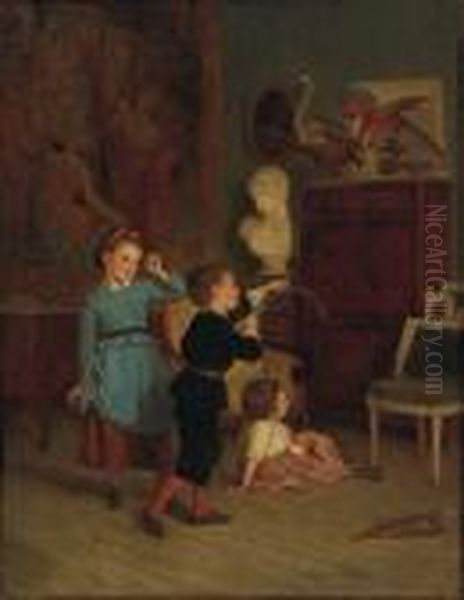 Young Archer Oil Painting by Theophile-Emmanuel Duverger