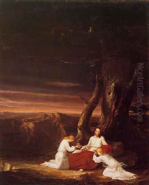 Angels Ministering to Christ in the Wilderness Oil Painting by Thomas Cole