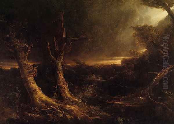 A Tornado in the Wilderness Oil Painting by Thomas Cole