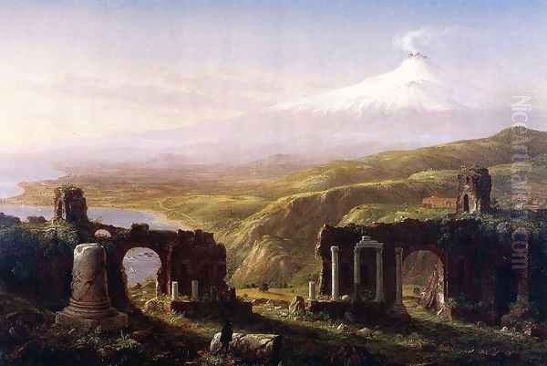 Mount Aetna from Taormina, Sicily Oil Painting by Thomas Cole