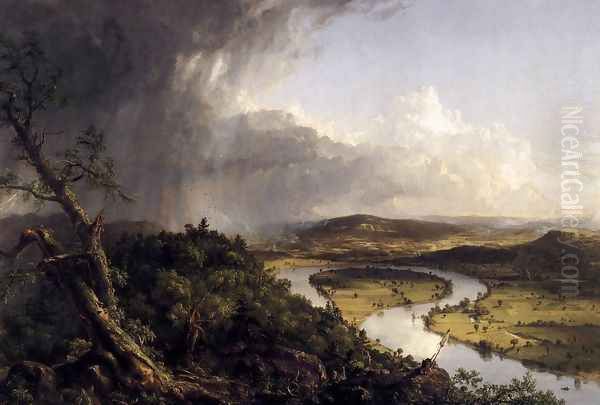 View from Mount Holyoke, Northamptom, Massachusetts, after a Thunderstorm (The Oxbow) 1836 Oil Painting by Thomas Cole