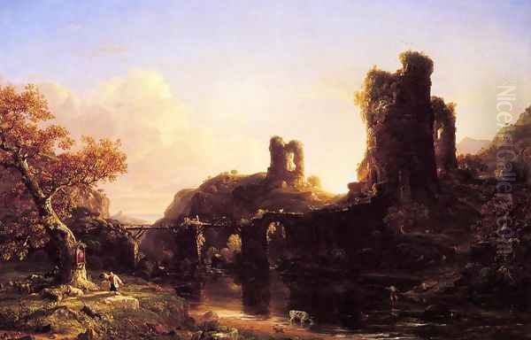 An Italian Autumn Oil Painting by Thomas Cole