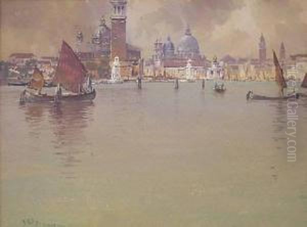 Venice From Public Square Oil Painting by Hezekiah Anthony Dyer