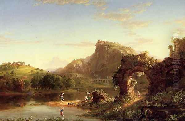 L'Allegro (Italian Sunset) Oil Painting by Thomas Cole