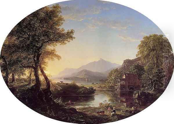 The Old Mill at Sunset Oil Painting by Thomas Cole