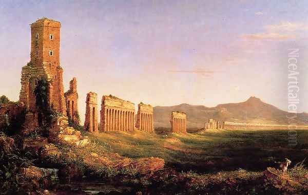 Aqueduct near Rome Oil Painting by Thomas Cole