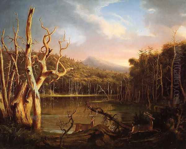 Lake with Dead Trees Oil Painting by Thomas Cole