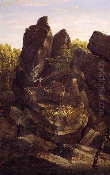 A Rocky Glenn Oil Painting by Thomas Cole