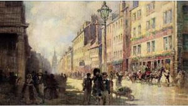 Perth High Street, Looking From John Street Oil Painting by Robert Eadie