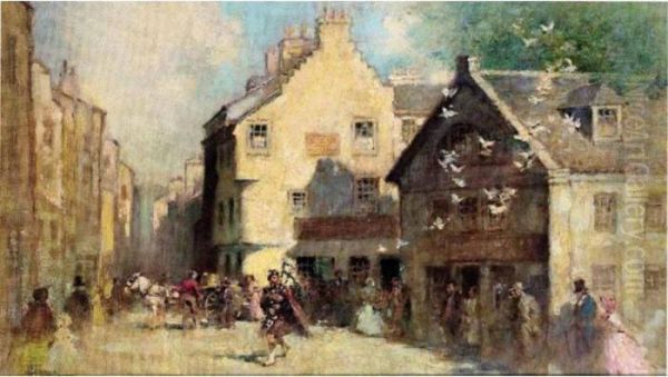 Watergate, Perth; The Gable Of 
Old Gowrie House, The Scene Of The Conspiracy Against James Vi Oil Painting by Robert Eadie