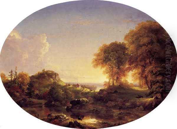 Catskill Landscape Oil Painting by Thomas Cole