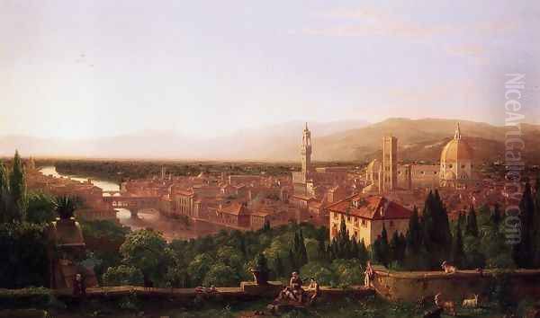 View of Florence from San Miniato Oil Painting by Thomas Cole