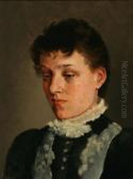 Portrait Of A Victorian Woman Oil Painting by Thomas Cowperthwait Eakins