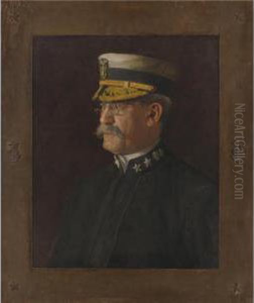 Rear Admiral Charles Dwight Sigsbee Oil Painting by Thomas Cowperthwait Eakins