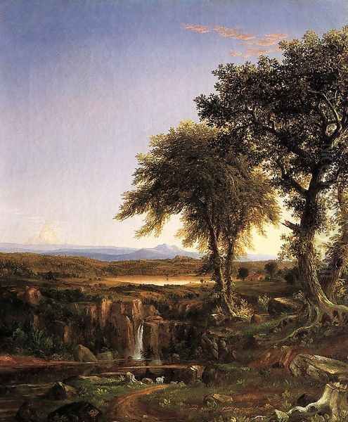 Summer Twilight Oil Painting by Thomas Cole