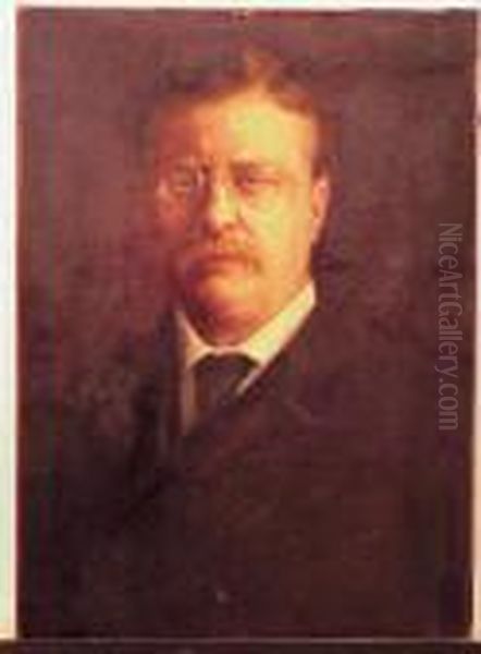 Portrait Of Theodore Roosevelt Oil Painting by Thomas Cowperthwait Eakins