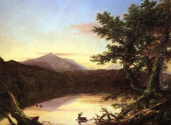 Schroon Lake Oil Painting by Thomas Cole