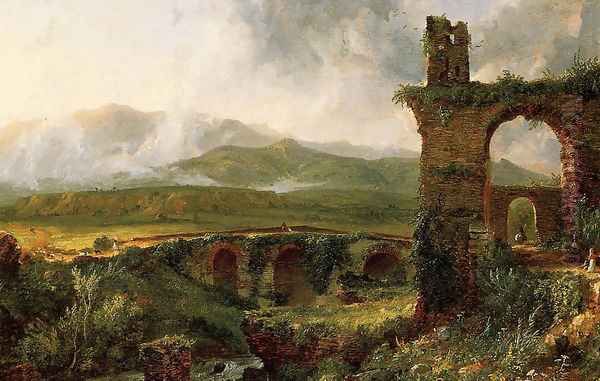 A View near Tivoli (Morning) Oil Painting by Thomas Cole