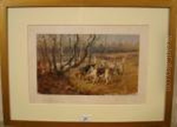 3 Beagles On The Scent Oil Painting by Maud Earl