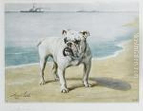 British Bulldog Oil Painting by Maud Earl