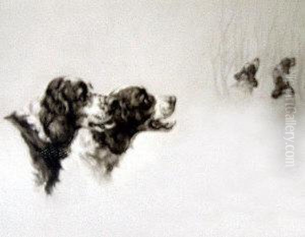 Studies Of Spaniels Oil Painting by Maud Earl