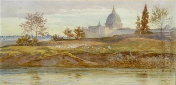 Rome From The River Oil Painting by Charles Earle