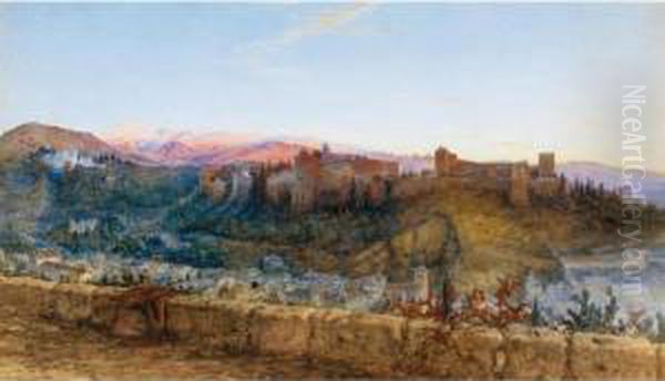 View Of The Alhambra From The North Oil Painting by Charles Earle