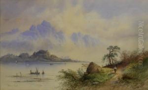 'loch Katrine' & 'derwentwater' Oil Painting by Edwin Earp