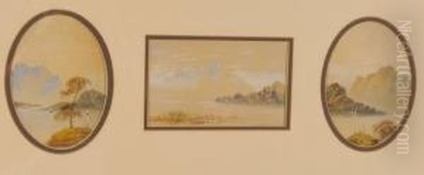 Set Of 3 Watercolours Oil Painting by Edwin Earp