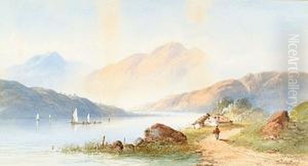 Lake Scenes Oil Painting by Edwin Earp