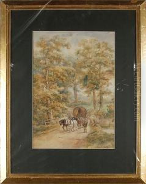 Haywagon Oil Painting by Henry Earp