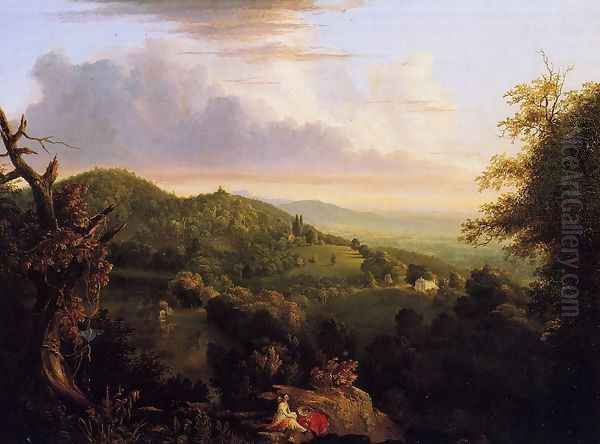 View of Monte Video, Seat of Daniel Wadsworth, Esq. Oil Painting by Thomas Cole