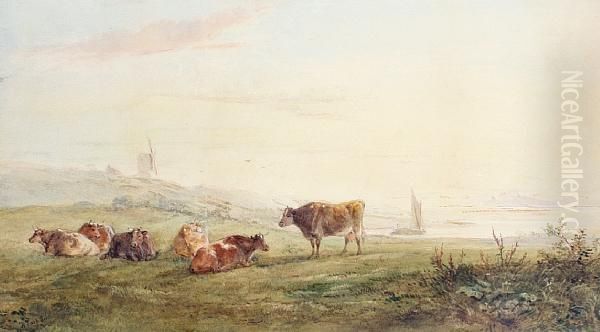 Cattle Resting Oil Painting by Henry Earp