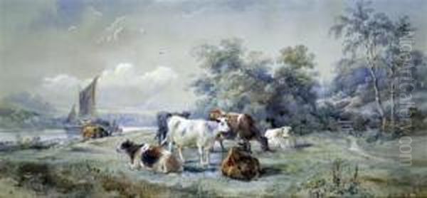 On The Arun, Sussex Oil Painting by Henry Earp