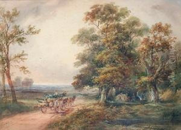 Tree Fellers And Gypsies Oil Painting by Henry Earp