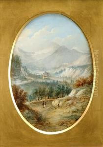 Snow, The Vale Of Capelcurig; The Eagle Tower Each Oil Painting by Henry Earp