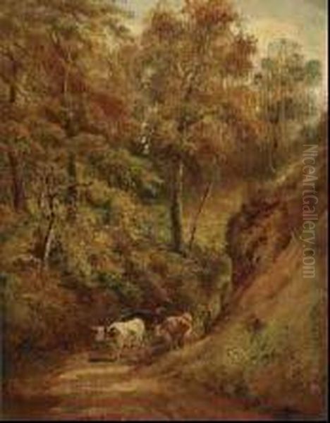 Lane At Pulborough, Sussex Oil Painting by Henry Earp