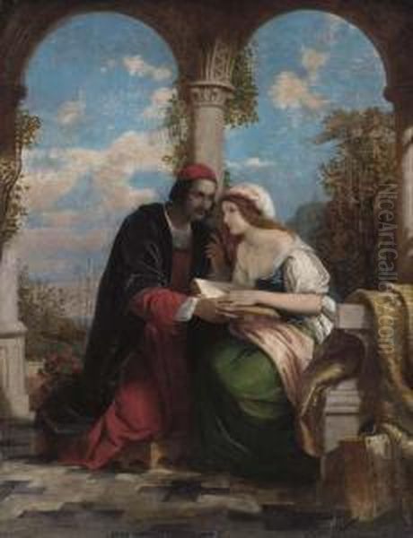 Abelard And Heloise On A Terrace Oil Painting by Charles Lock Eastlake