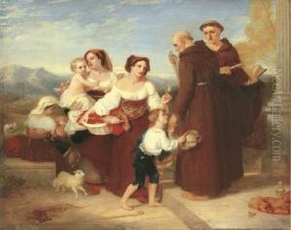 The Salutation To The Aged Friar Oil Painting by Charles Lock Eastlake