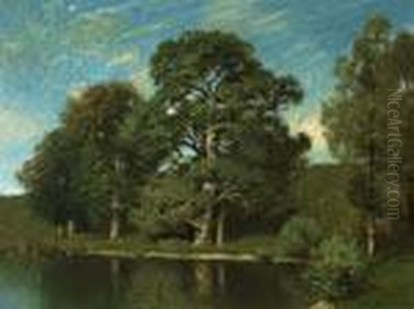 Summer Day Along A River Oil Painting by Charles Harry Eaton