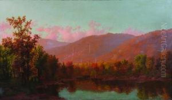 Landscape At Dusk Oil Painting by Charles Harry Eaton