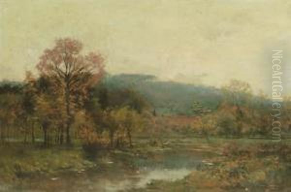 Autumn Brook Oil Painting by Charles Harry Eaton