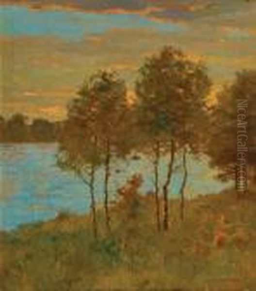 An Enchanted Sunset Oil Painting by Charles Warren Eaton