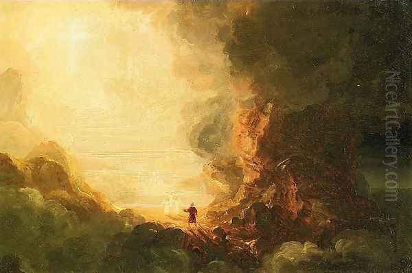 The Cross and the World Study for -The Pilgrim of the Cross at the End of His Journey Oil Painting by Thomas Cole