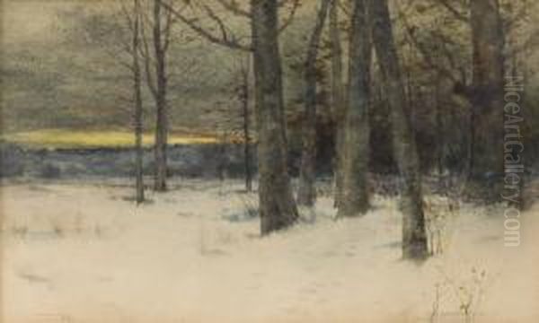 Winter Landscape Oil Painting by Charles Warren Eaton