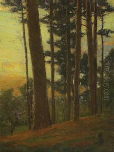 Twilight Pines Oil Painting by Charles Warren Eaton