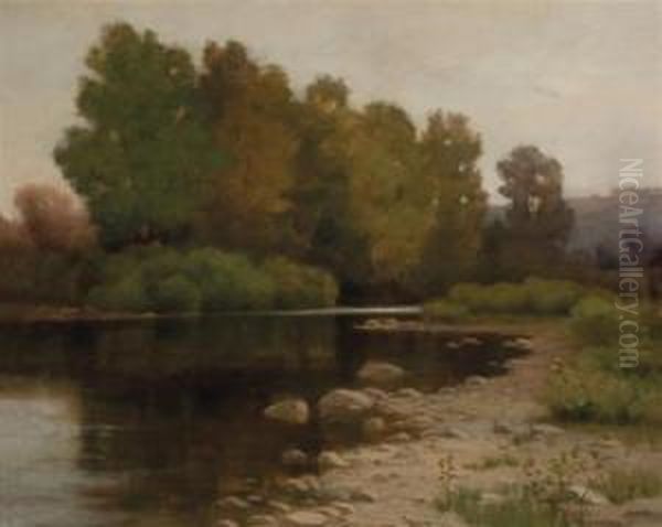 Pond In Late Summer Oil Painting by Charles Warren Eaton