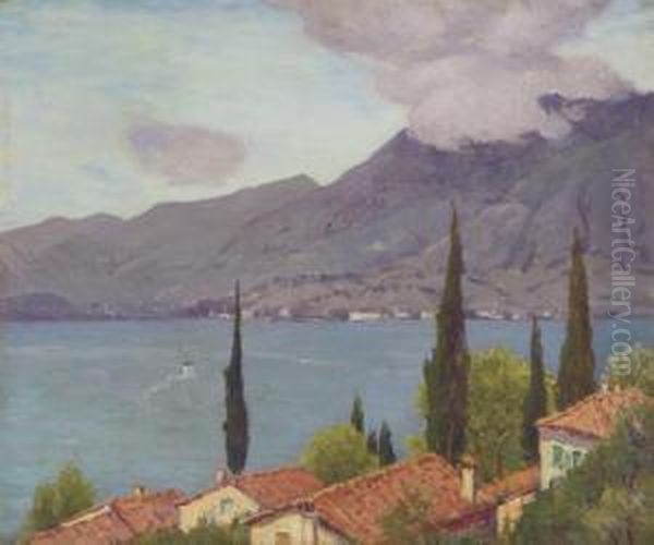 A View Of Lake Como Oil Painting by Charles Warren Eaton