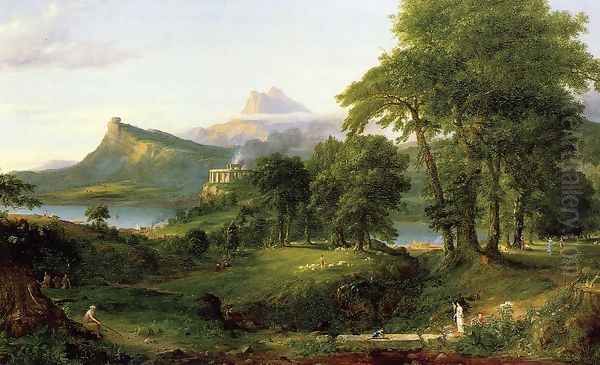 The Course of Empire: The Arcadian or Pastoral State c.1836 Oil Painting by Thomas Cole