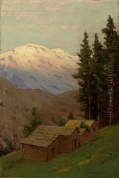 Glacier National Park Oil Painting by Charles Warren Eaton